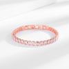 Cross-border Live Hip Hop Jewelry Zircon 4mm Square Diamond Single Row Diamond Bracelet Men and Women Fashion Fashion Bracelet Wholesale