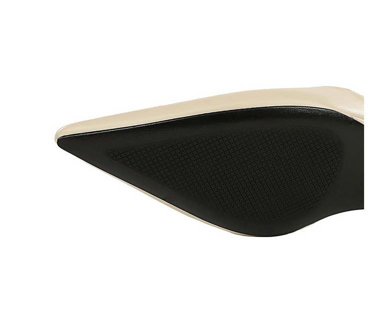 Giày cao gót nữ mũi nhọn gót dốc 6.5cm phối quai hậu khoét lỗ — Màu đen, Màu mơ, Màu trắng