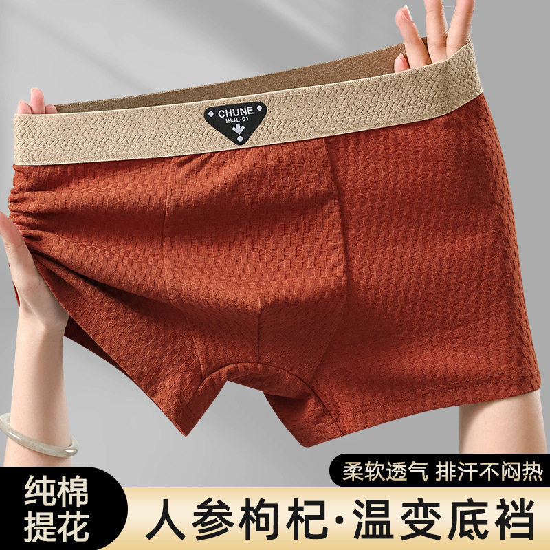 New Men's Pure Cotton Boxer Briefs Trendy Breathable Comfortable Sports Shorts Gift Box Set