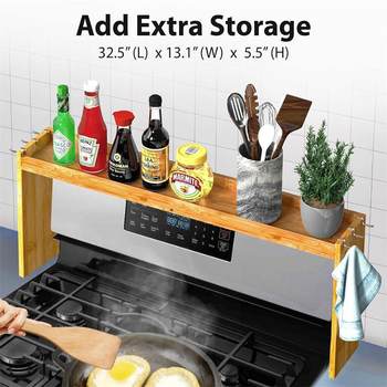 Customized Kitchen Spice Rack Oven Top Storage Rack Cross-Border Kitchen Storage Rack Stove Top Solid Wood Spice Rack