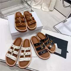 Arc de Triomphe Thick Bottom Slippers Women's 2025 Summer New Thick Bottom Roman Sandals Slippers Women's Casual All-match Flat Slippers