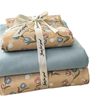 Class A maternal and infant grade antibacterial aerobic cotton double-layer yarn skin-friendly cotton small fresh printed sheets three or four-piece set