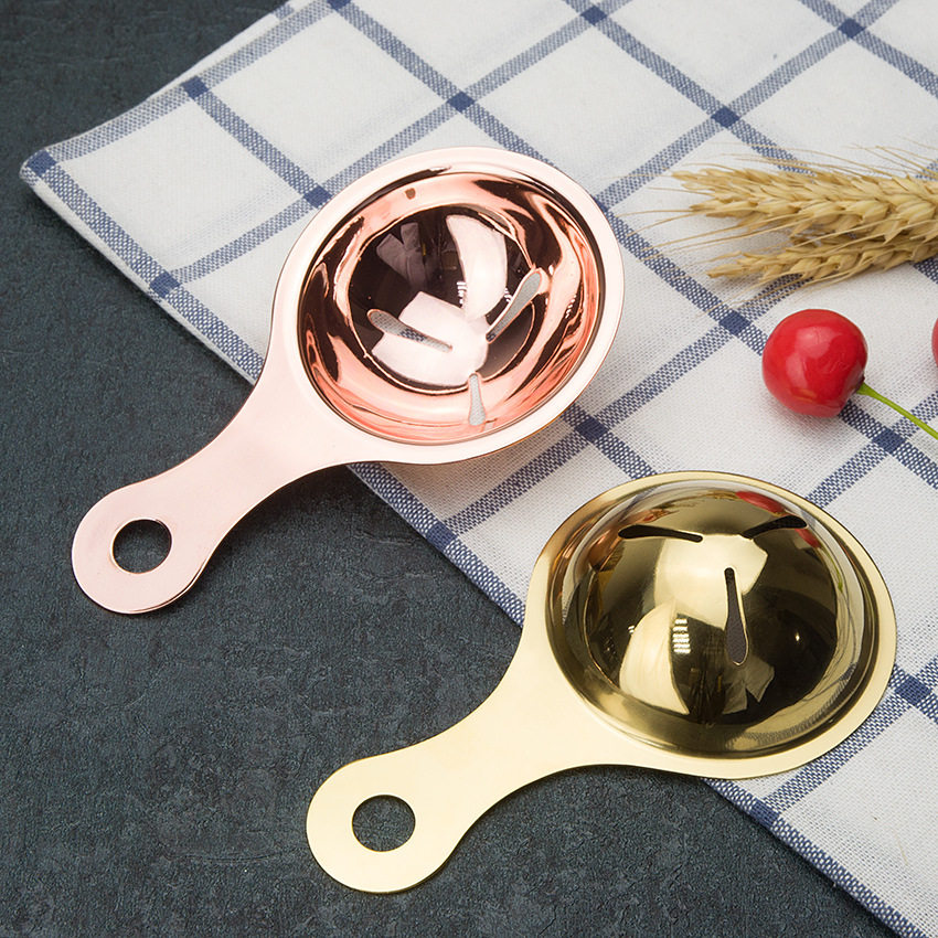 Nordic ins style rose gold 304 stainless steel egg white separator brass filter egg separator