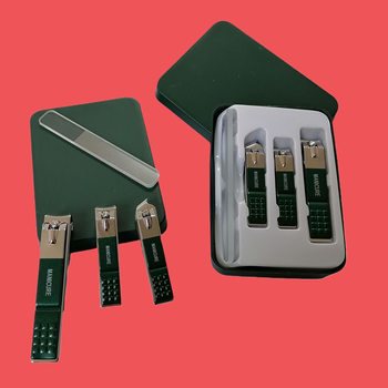 Shake Tone Portable 4 Pieces Nail Clipper suit Dark Green Nail Clipper Nail Clipper Manicure Tools Gift suit
