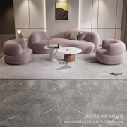 Light Luxury Lambswool Fabric Curved Sofa Coffee Table for Small Apartments, Hotel Living Rooms, Beauty Salons, Clothing Stores,
