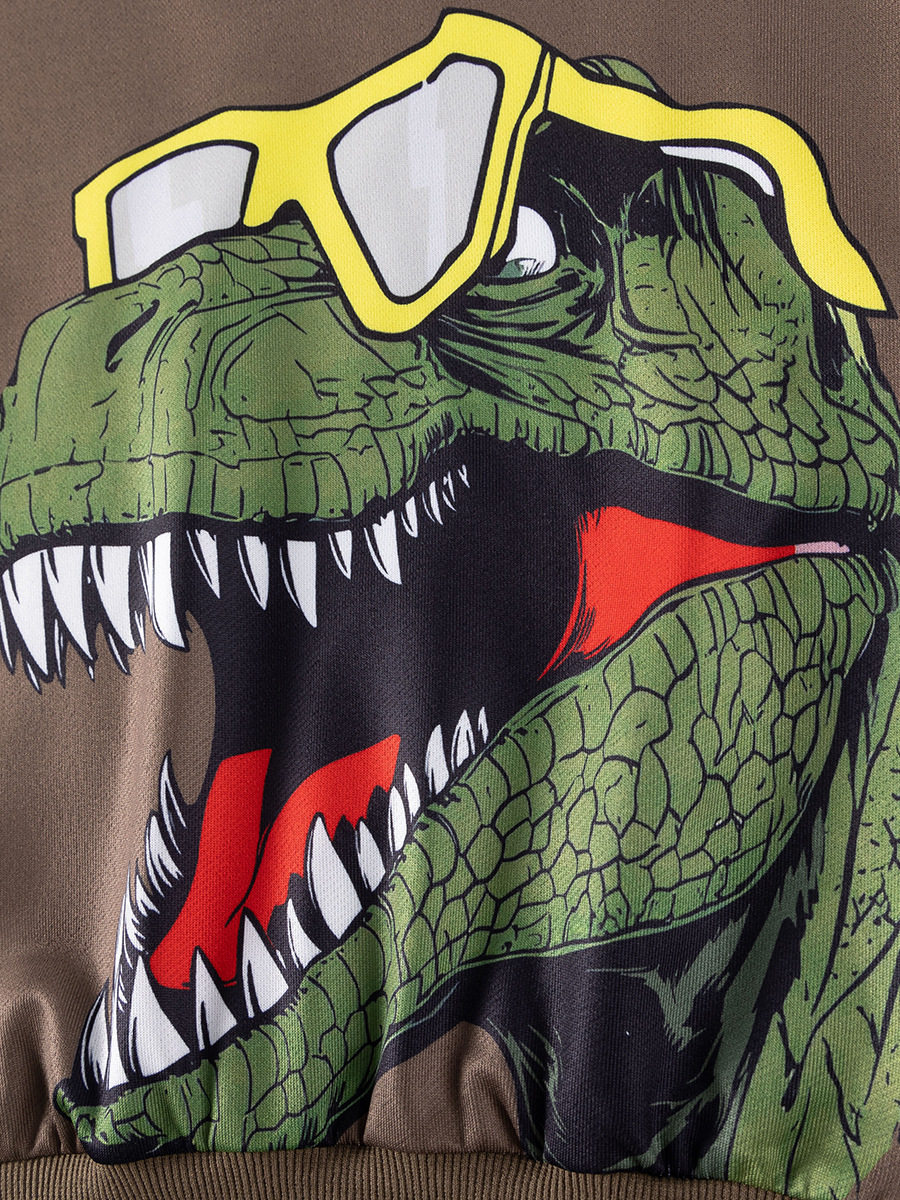 Cartoon Dinosaur Boys' Set, Autumn Kids' Outfit, Fashion Long-sleeve Fall Wear