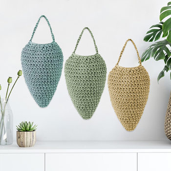 Decorative Storage Fruit Bag Crochet Strawberry-Shaped New Ins Hand-Woven Wasp Nest Bait Hanging Mesh Bag