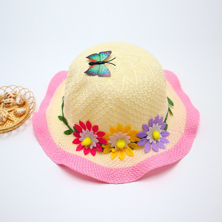 蝶の三つの花-ピンク