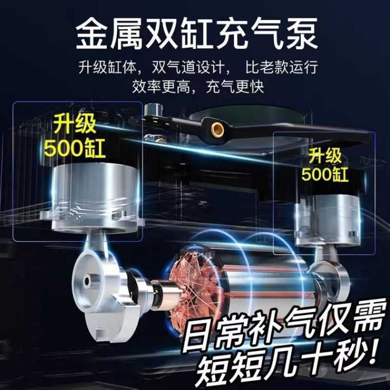 Cross-border car air pump car tire air pump pure copper motor dual-cylinder 12V high-power high-pressure air pump