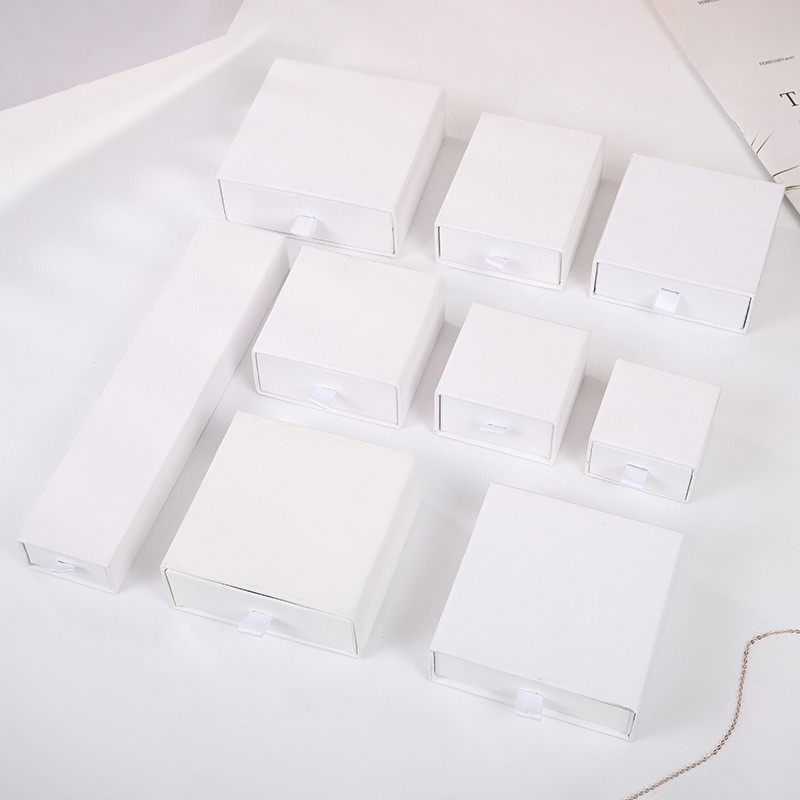 Drawer Jewelry Box Spot Manufacturer Jewelry Packaging Box Black Necklace Ring Pendant Brooch Box Can Be Printed with Logo