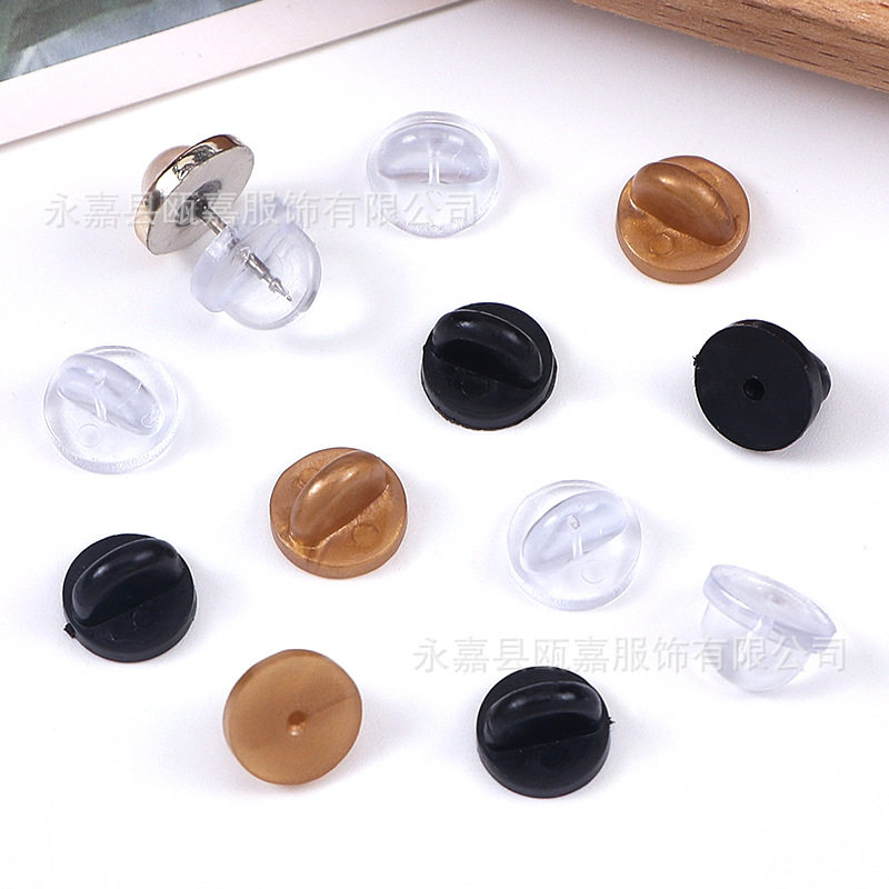 in stock wholesale metal butterfly buckle diy metal card cap rubber card cap clothing decorative brooch buckle accessories nail-free