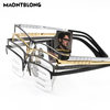 MAONTBLONG Men's Titanium Frame Glasses Frame Half Frame Business Glasses Frame Pure Titanium Great Wall Leg IP Plating Without Face