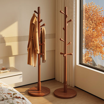 Solid wood hanger floor bedroom hanger household hanger Rod living room vertical non-occupied simple Beech coat rack