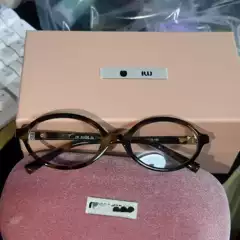 Miu Nerd Glasses Tortoiseshell Leopard Print Round Frame Retro Prescription Glasses Same Style Square Frame Glasses Can Be Customized with Prescription 04Z