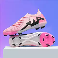 Cross-Border New Seamless Fly-Knit Low-Top Lace-Up Soccer Shoes for Teenagers Fg Long-Spiked Professional Training Sports Shoes Dropshipping