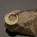 Gold-tone - small leather cord