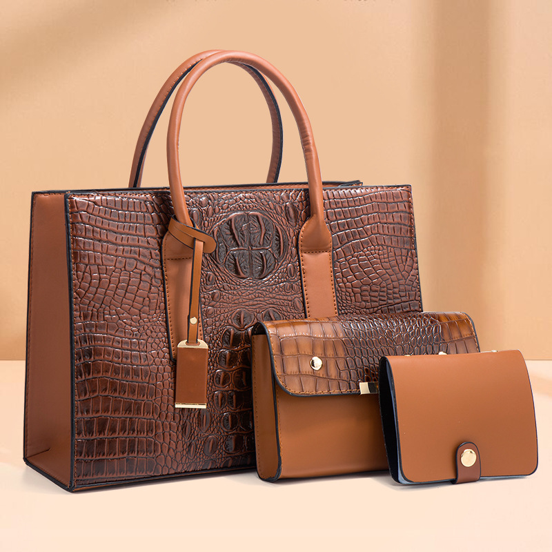 (Mới) Mã A0673 Giá 610K: Túi Xách Nữ Shryt Vân Da Cá Sấu Cả Bộ 3 Món Túi Ví Nữ Chất Liệu G02 Sản Phẩm Mới, (Miễn Phí Vận Chuyển Toàn Quốc).