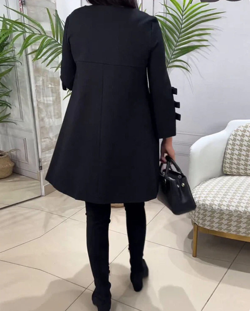 Long Sleeve Solid Color Dress Womens Autumn Winter Collection Casual Style for Everyday Wear Wholesale Available