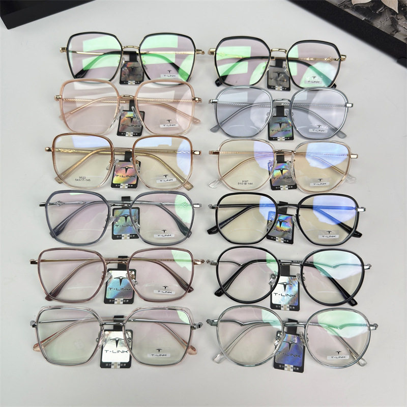 Special offer ferrule glasses frame women can be equipped with myopia ins fashion retro ferrule metal flat glasses wholesale