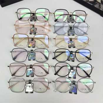 Special offer ferrule glasses frame women can be equipped with myopia ins fashion retro ferrule metal flat glasses wholesale