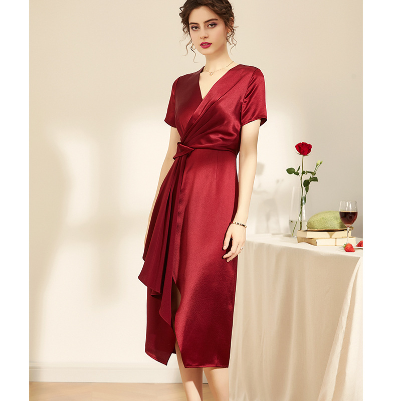 Chỉ Size M Sale Sốc: Váy Đầm Liền Thân Nữ Shdt Ngắn Tay Hàng Mùa Xuân Thu Đông Cổ Chữ V Thời Trang Nữ Chất Liệu G06 Sản Phẩm Mới, (Miễn Phí Vận Chuyển Toàn Quốc).