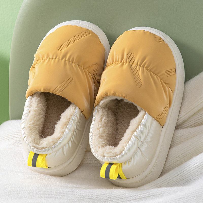 Children's Cotton Slippers Winter Bag Heel Waterproof Non-Slip Small Large Boys and Girls Thick Soft Bottom fleece-lined Warm Baby Cotton Shoes