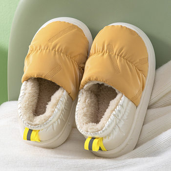 Children's Cotton Slippers Winter Bag Heel Waterproof Non-Slip Small Large Boys and Girls Thick Soft Bottom fleece-lined Warm Baby Cotton Shoes