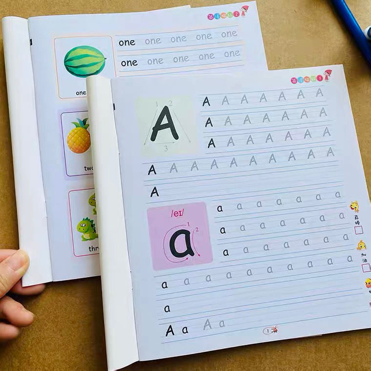 Chinese Pinyin Digital English Tracing Red Book Preschool Children's Enlightenment Practice Copybook Early Education Kindergarten Exercise Book