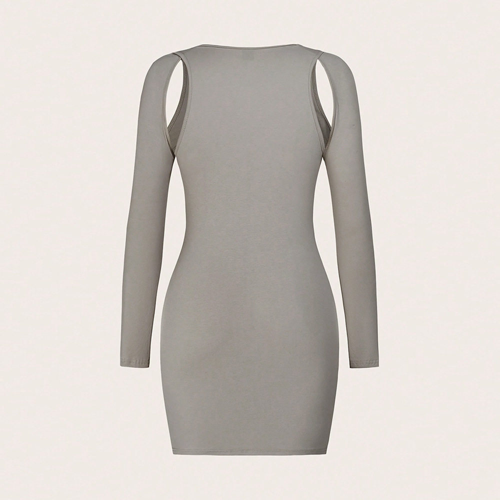 Bodycon Dress Hollow Out Front Ring Detail Milk Silk Fabric Sexy Style for Parties and Night Out Wholesale Available