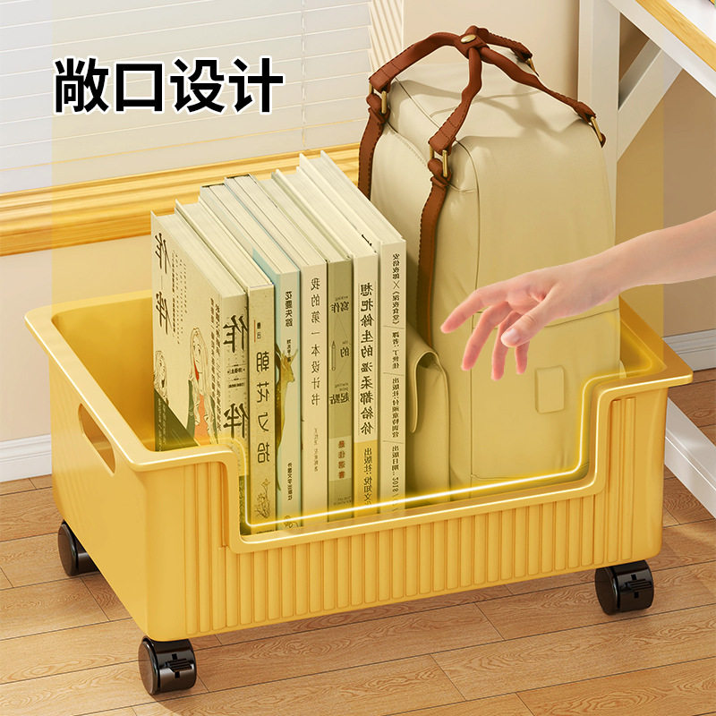 School Bag Storage Rack Mobile Trolley Storage Rack Artifact Storage Basket under the Table Wheeled School Bag Cabinet Toy Storage Box