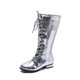 Girls Shoes silver Show Martin Boots 2025 Spring and Autumn New Girls Long High Boots Single Boots Summer