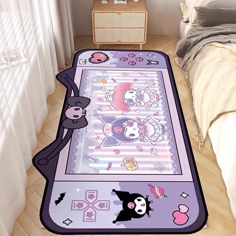 Cartoon Kuromi Carpet Home Bedroom Bedside Decorative Blanket Stain-Resistant and Easy to Care for Bay Window Insulation Mat Ready for Sale