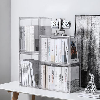 Innovative Stackable Combination Large Student Picture Book Desktop Storage Box Dustproof Multifunctional Bookcase Handmade Bookshelf