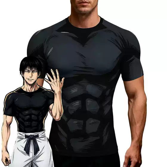 Anime Jujutsu Kaisen Cosplay Fushiguro Toji Fan Merchandise Clothing Pullover Slim-Fit T-Shirt Digital Print Short Sleeve