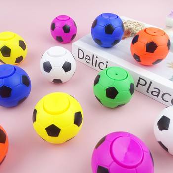 Children's cartoon toy mini football finger gyro rotating decompression children's round gift cross-border factory direct supply