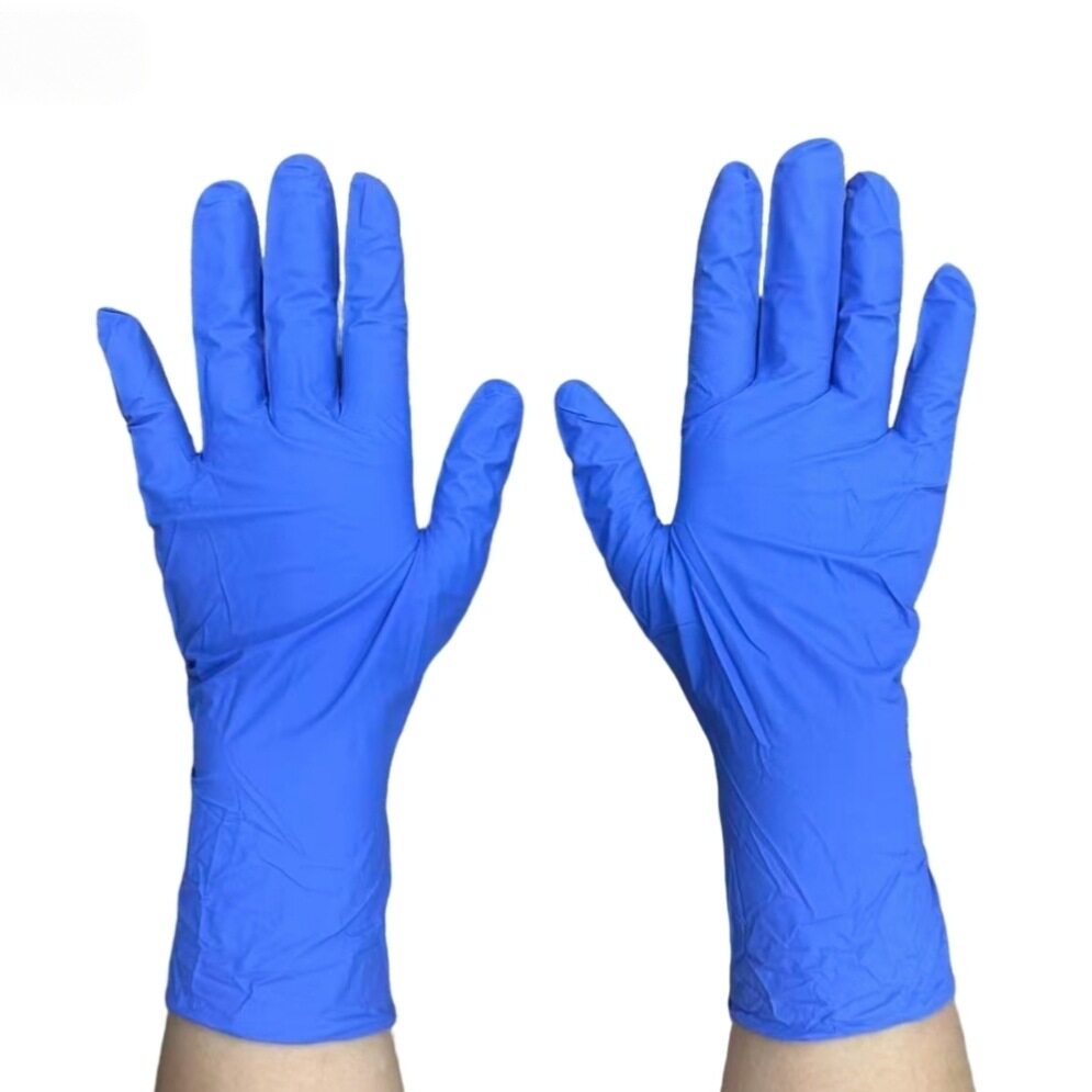 Factory Supplies Purple-Blue 12inch Disposable Nitrile Gloves, Household Labor Protection Gloves, Food Inspection Disposable Gloves