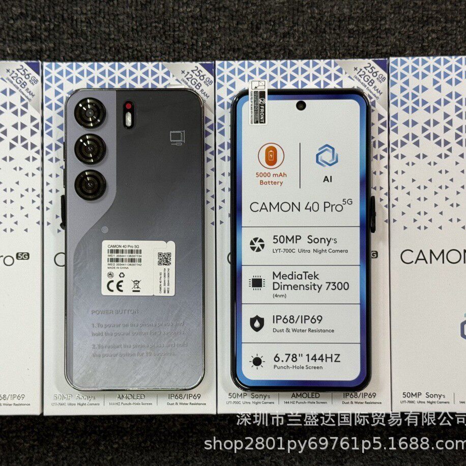 Международный новый продукт CAMON40 PRO 12G + 256G с 6,6-дюймовым HD-экраном, смартфон Google factory оптом Изображение 1