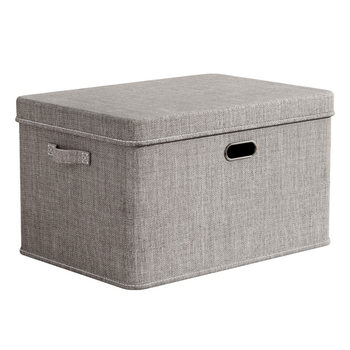 Fabric Storage Box Cotton and Linen Clothes Storage Box with Lid Home Bedroom Toy Storage Box Clothing Foldable Storage