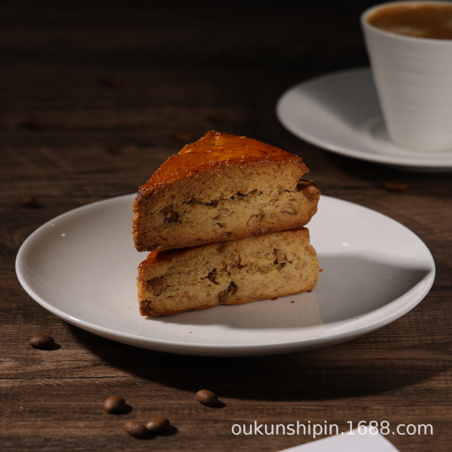 Beiting Pecan Triangle Scone Bread Commercial Coffee Shop Afternoon Tea Break Frozen Baked Semi-Finished Products Full Box