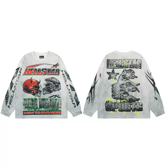 Hellstar Mesh Splicing Long-Sleeved Hellstar Bottoming Shirt