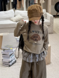Уличный костюм Little girl net celebrity fried, молодежная женская одежда, для студентов, учащихся младших классов средней школы, с популярными осенними футболками для девочек