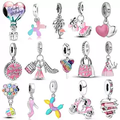 Hot Sale Pink Romantic Hot Air Balloon Girl Bracelet Charm DIY Bracelet Necklace Accessories Factory Wholesale