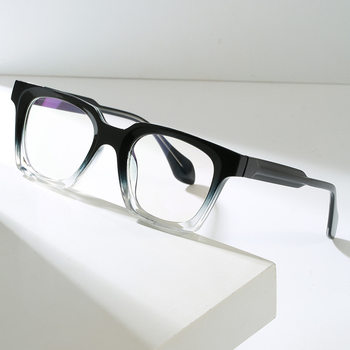 New Fashionable Anti-Blue Light Glasses Frame for Men, Artistic Square Frame, Non-Prescription Glasses, Personalized South American Frame, Factory Ready Stock