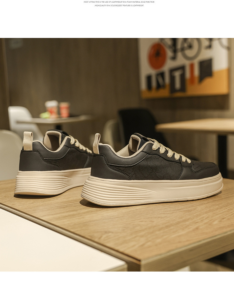 White Men's Shoes Spring New Breathable Low-top Thick-soled Trendy All-match Sneakers Men's Height-increasing Casual Fashion Trendy Shoes 14 O1CN01GzzSZa1cA4ZRHutPC !!2215596333559 0 cib