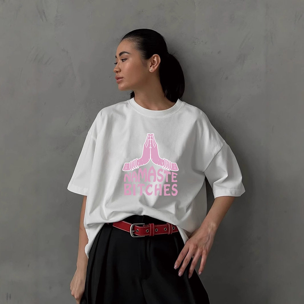 Womens Summer Graphic Print T Shirt Loose Fit Round Neck Short Sleeve 100 Cotton Casual Wear Wholesale Available