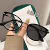 Retro photosensitive color-changing cat's eye glasses frame women's myopia adjustable degree anti-blue light plain all-match eye protection flat mirror