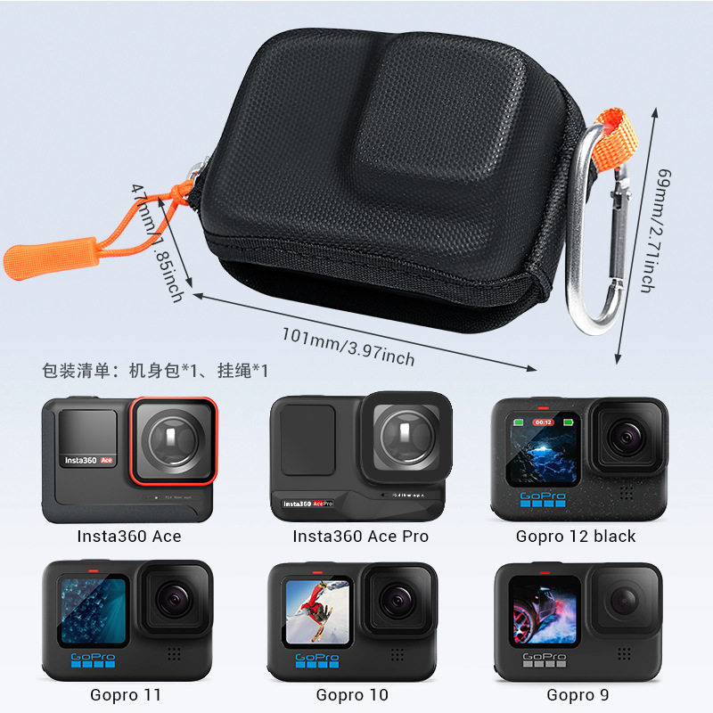 Cynovainsta360Aceprogopro Action Camera Pu Waterproof Body Bag