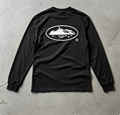 White printed black long sleeves