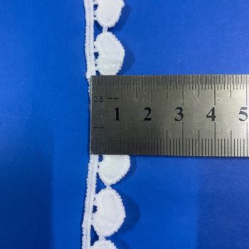 Single-Sided Straight Edge Peach Heart-Shaped 1.2cm Milk Silk Water-Soluble Embroidery Women's Clothing Fabric Accessories Lace