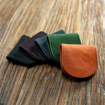 Vintage Mini Handmade Genuine Leather Coin Purse Men's Top Layer Cowhide Storage Coin Bag Small Bag Women's Trendy Wallet
